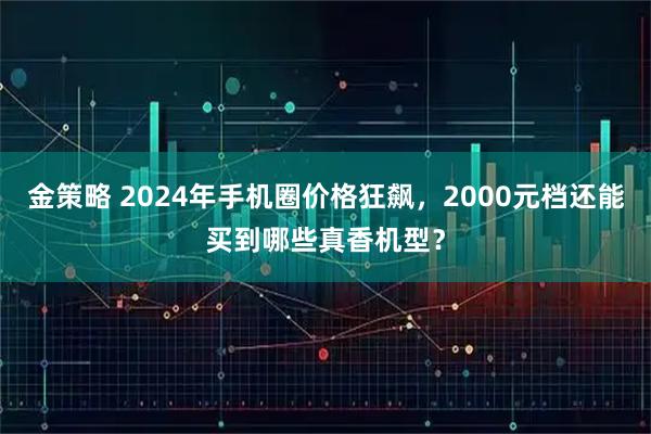 金策略 2024年手机圈价格狂飙,2000元档还能买到哪些真香机型?