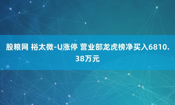 股粮网 裕太微-U涨停 营业部龙虎榜净买入6810.38万元
