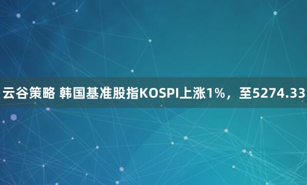 云谷策略 韩国基准股指KOSPI上涨1%，至5274.33